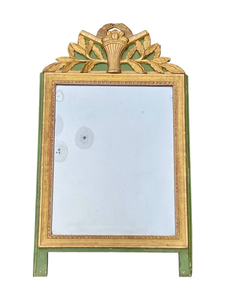 Miroir à Fronton, Époque Louis XVI - Haut. : 89 Cm. 