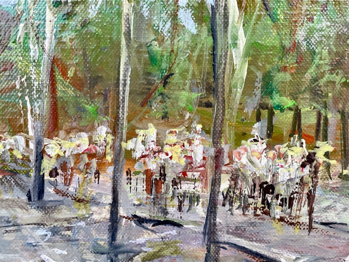 Marc Cénac (1920-2004), Parc Parisien, Huile Sur Toile - Haut. : 46 Cm. -photo-4