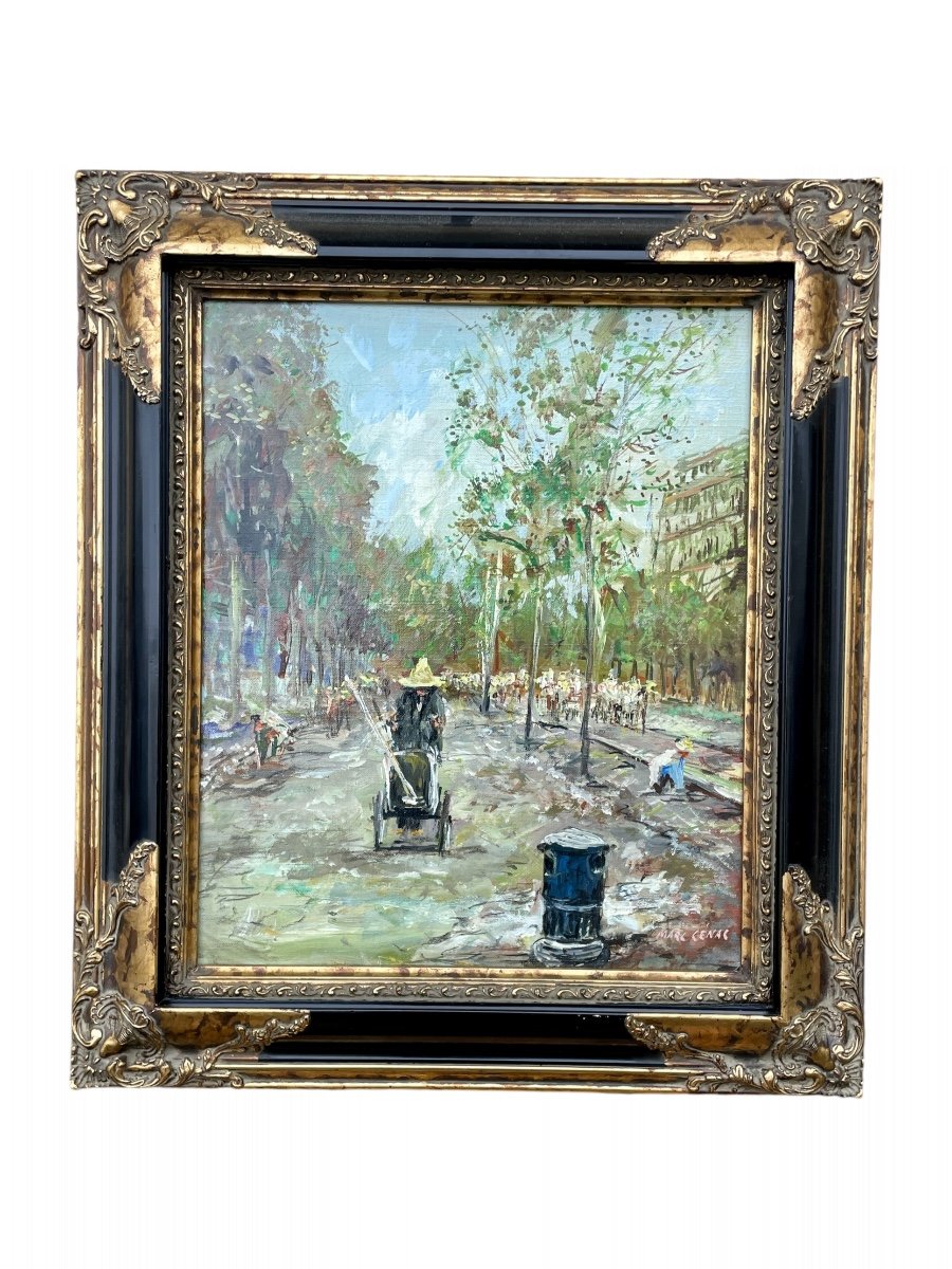 Marc Cénac (1920-2004), Parc Parisien, Huile Sur Toile - Haut. : 46 Cm. -photo-1