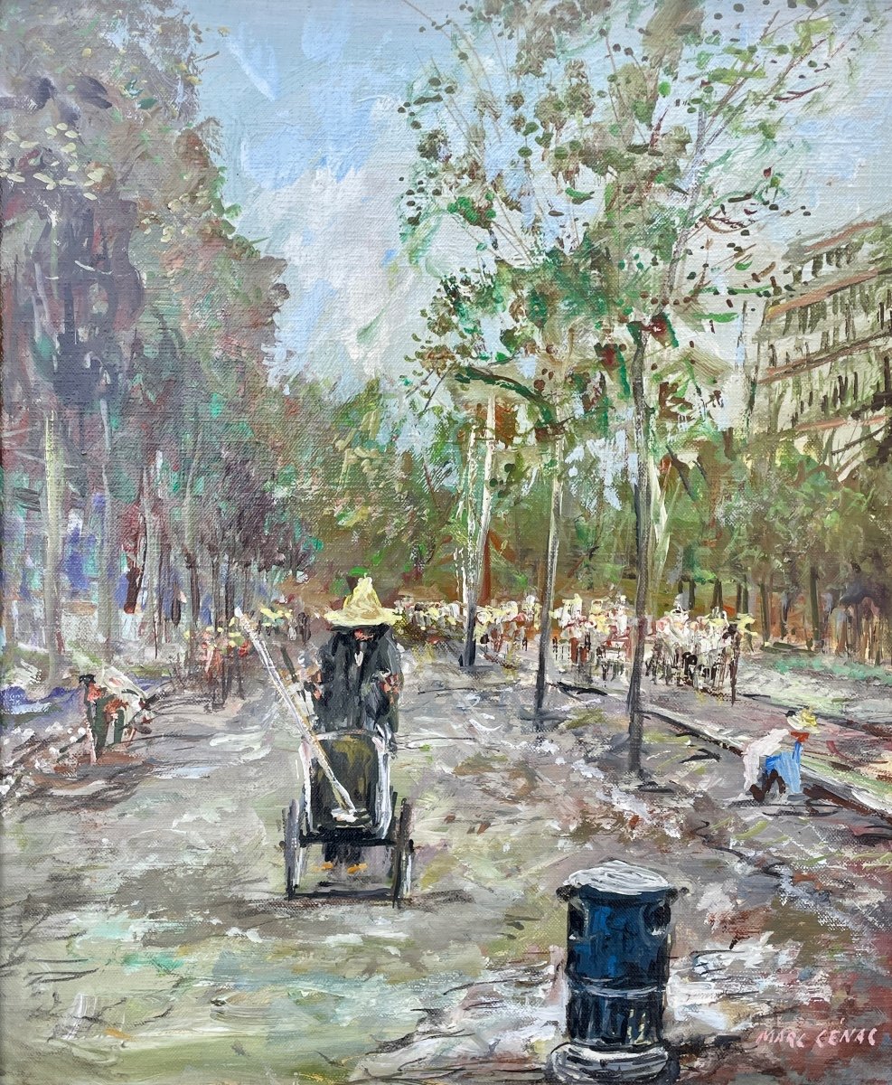 Marc Cénac (1920-2004), Parc Parisien, Huile Sur Toile - Haut. : 46 Cm. 