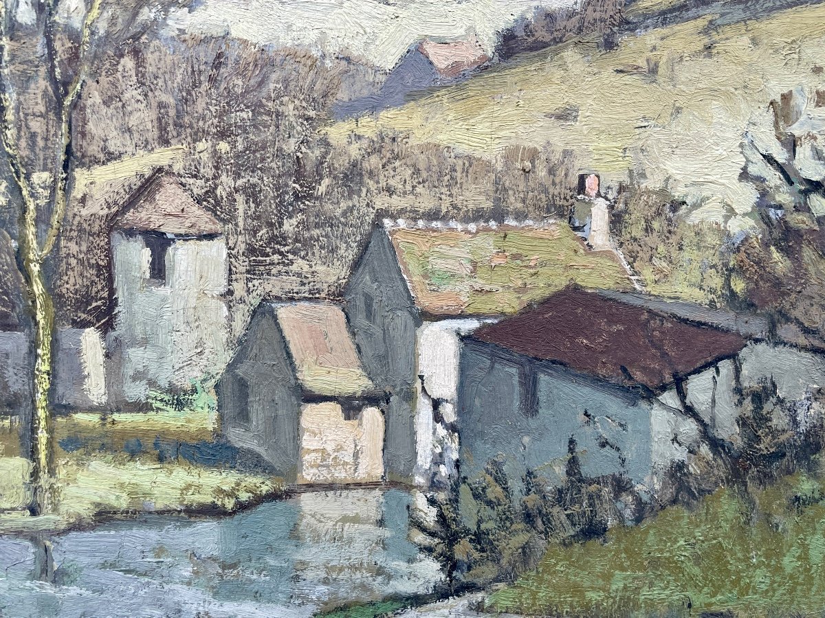 Félix Raoul Etève (1902-1967), Châtel-censoir, 1944, Oil On Canvas - Width: 55.5 Cm.-photo-3