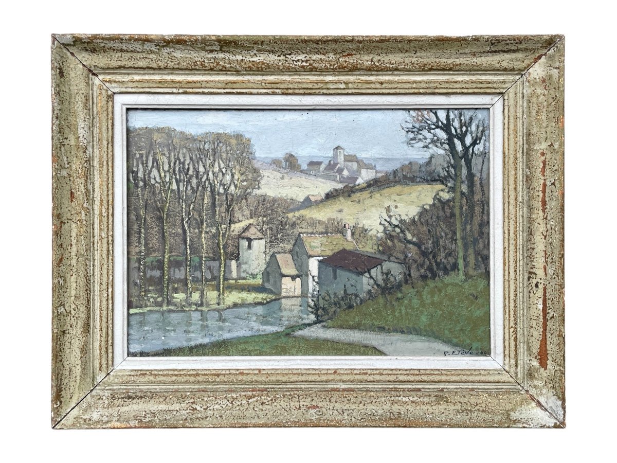 Félix Raoul Etève (1902-1967), Châtel-censoir, 1944, Oil On Canvas - Width: 55.5 Cm.-photo-3