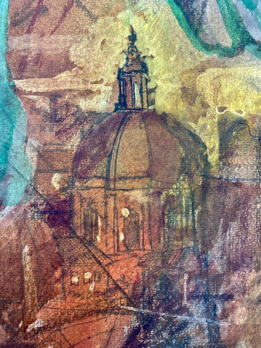 Gaspare Da Brescia (1955), The Venetian Angel, 1986, Mixed Media On Paper.-photo-4