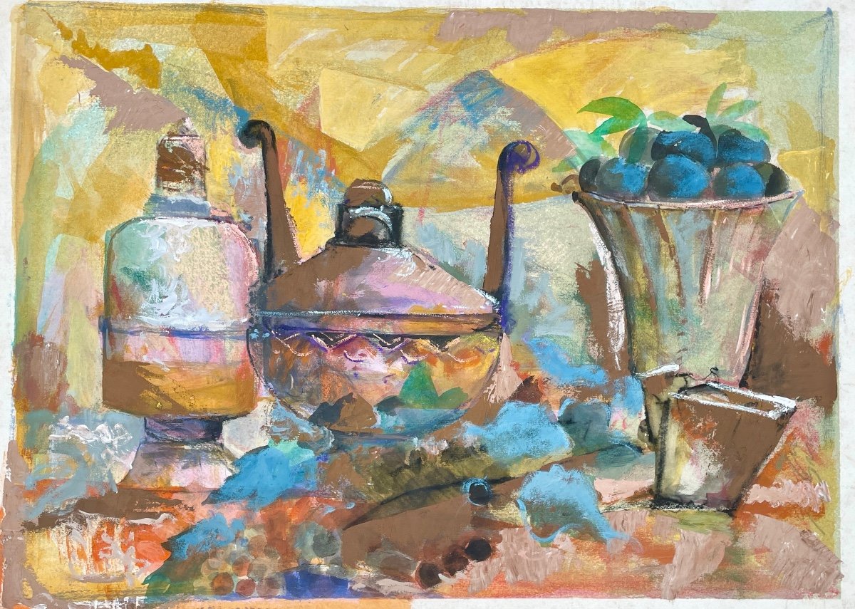 Gaspare Da Brescia (1955), Still Life With Handled Cup, Mixed Media On Paper. 