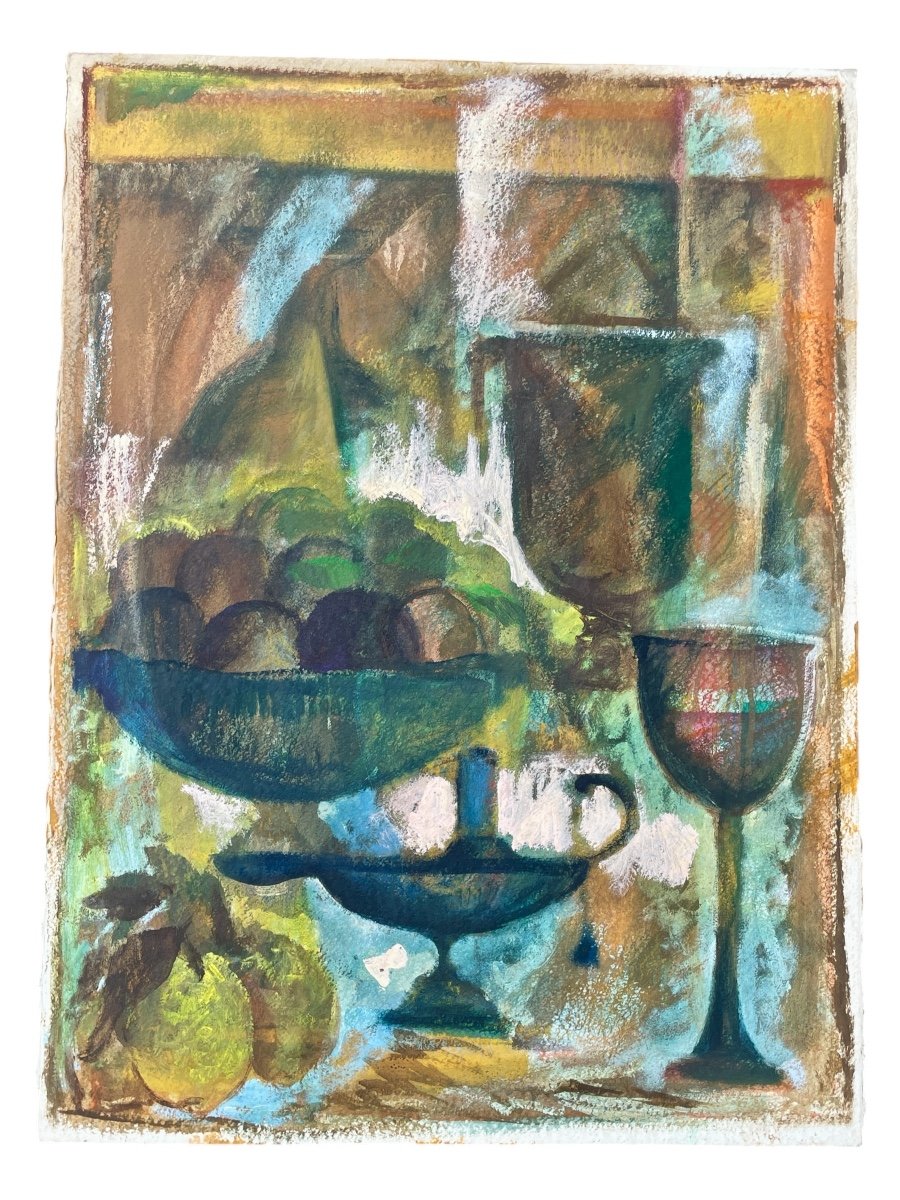 Gaspare Da Brescia (1955), Nature Morte à La Coupe De Fruit, Lampe à Huile, Citrons Et Coupes, -photo-3