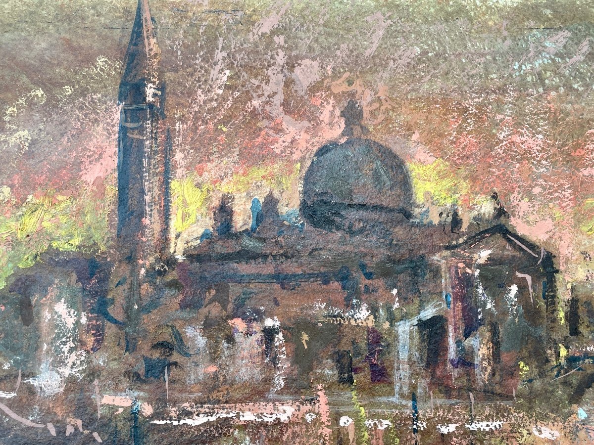 Gaspare Da Brescia (1955), St. Mark's Square, Mixed Media On Paper. -photo-2