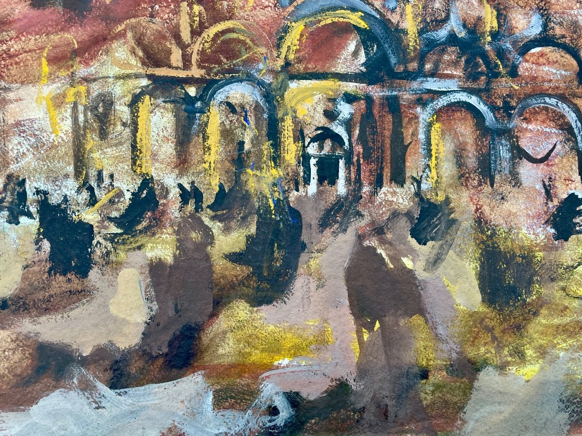 Gaspare Da Brescia (1955), St. Mark's Basilica In Venice, Mixed Media On Paper. -photo-3