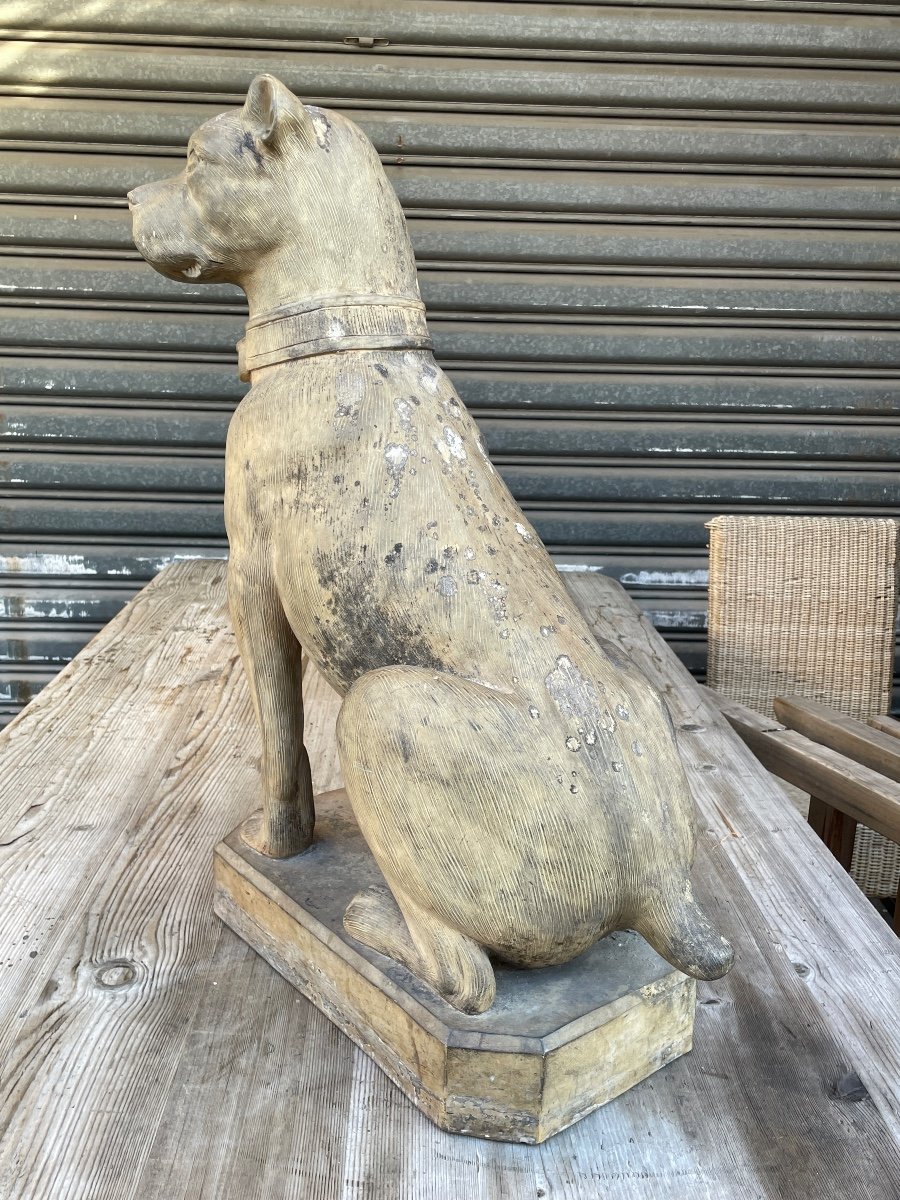 Life-size Terracotta Guard Dog - Height: 70 Cm. -photo-4