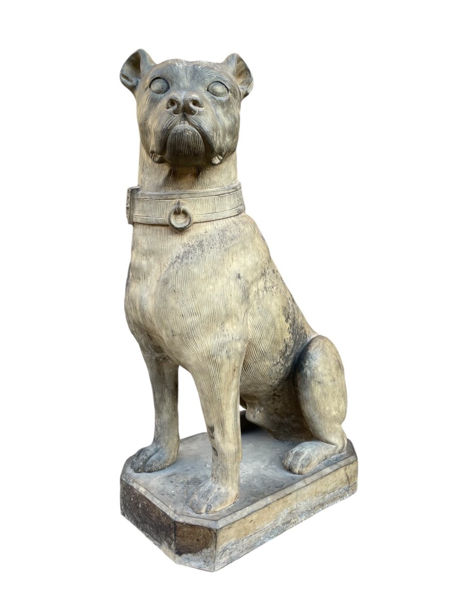 Life-size Terracotta Guard Dog - Height: 70 Cm. 