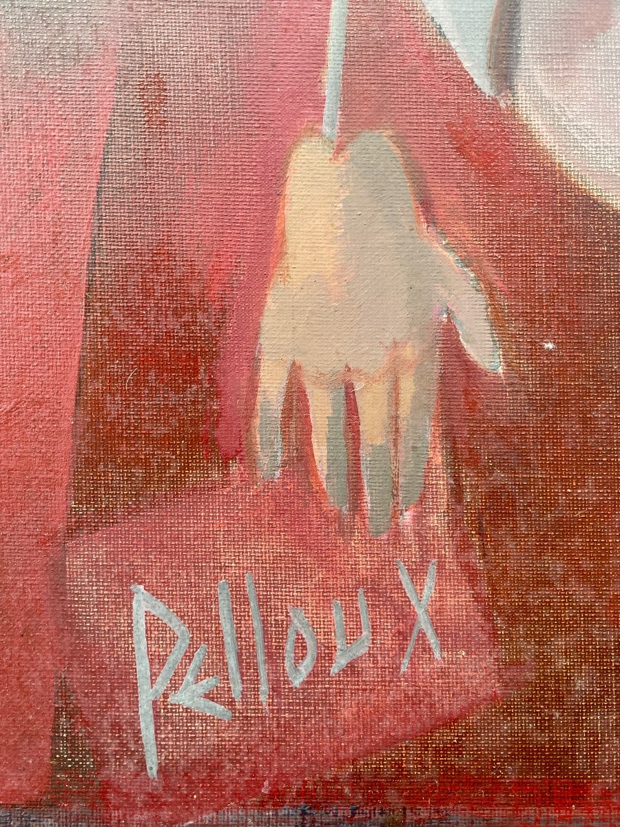 Pelloux (20th Century) - The Dolls - Oil On Canvas - Height: 80 Cm. -photo-2