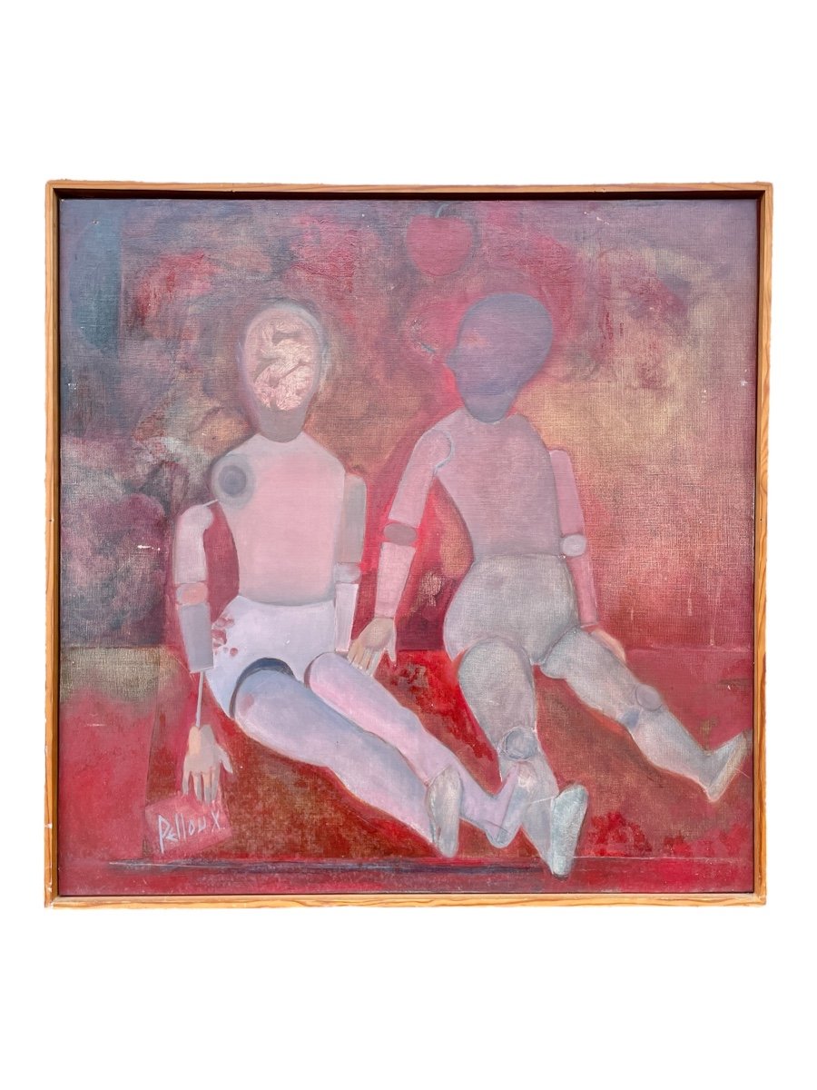 Pelloux (20th Century) - The Dolls - Oil On Canvas - Height: 80 Cm. -photo-6