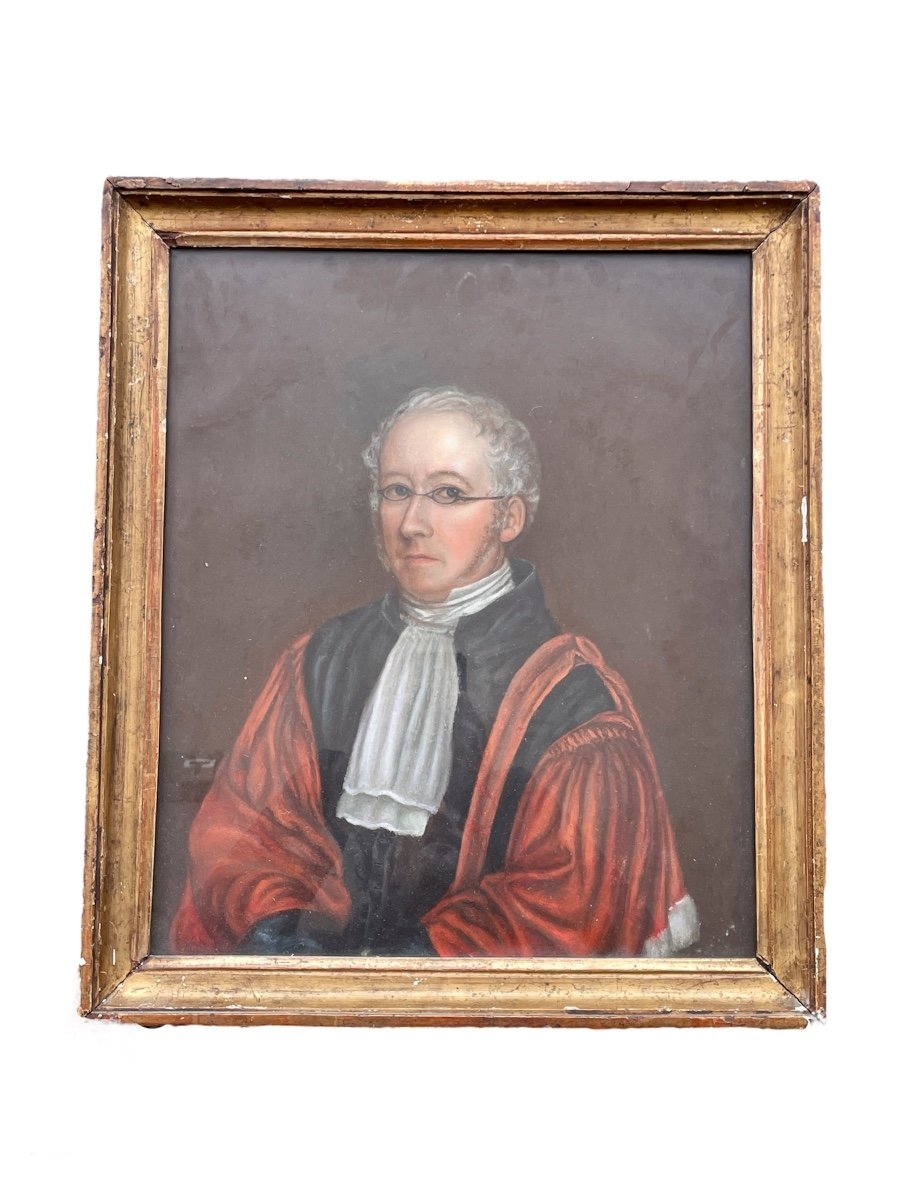 école Française, XIXe - Portrait Du Magistrat Auguste Prouveur - Haut. : 44 Cm. -photo-2