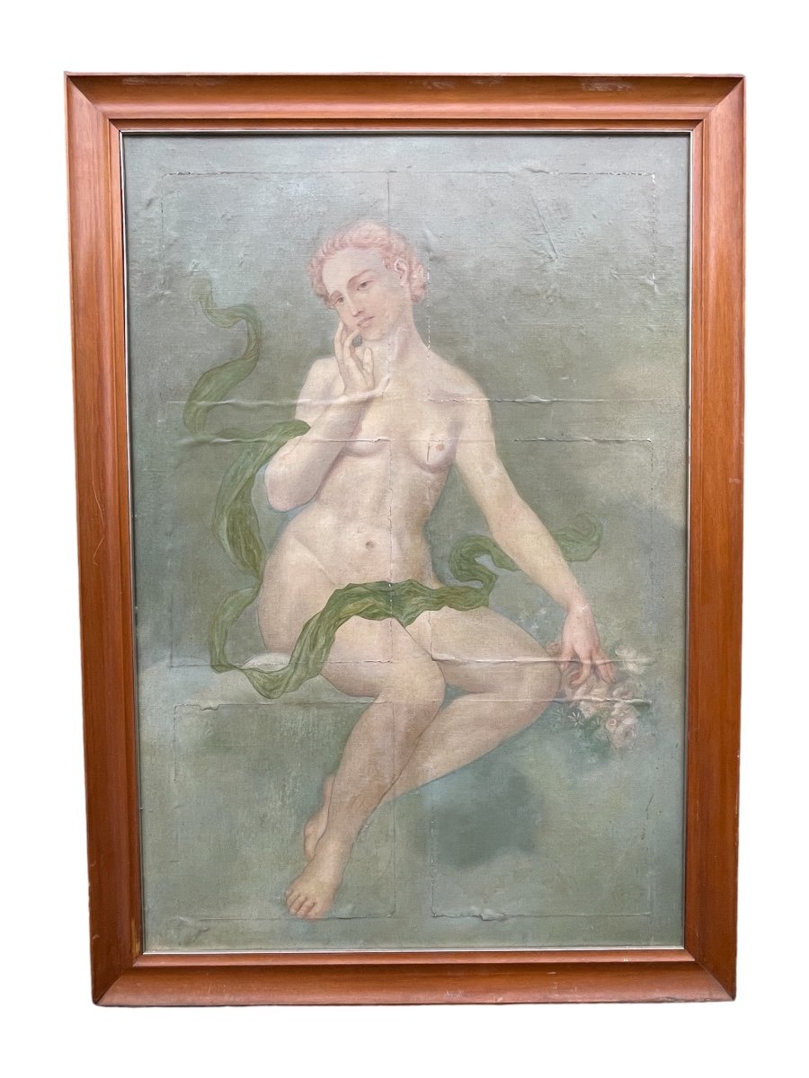 French School 1920s - Nymph - Oil On Canvas - Height: 143 Cm. -photo-6