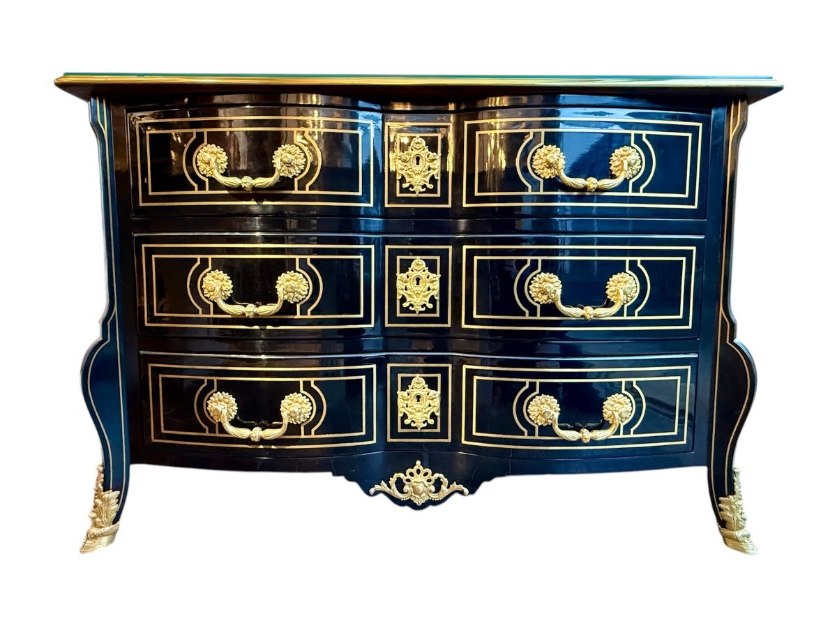 Commode Mazarine Dans Le Gout De La Maison Jansen De Style Louis XIV - Larg. 122,5 Cm. 