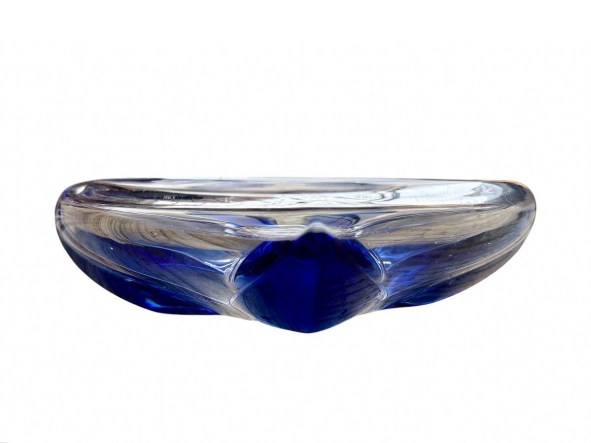 Lalique France - Ashtray Model "cap Ferrart" In Crystal - Diam.: 18 Cm. 