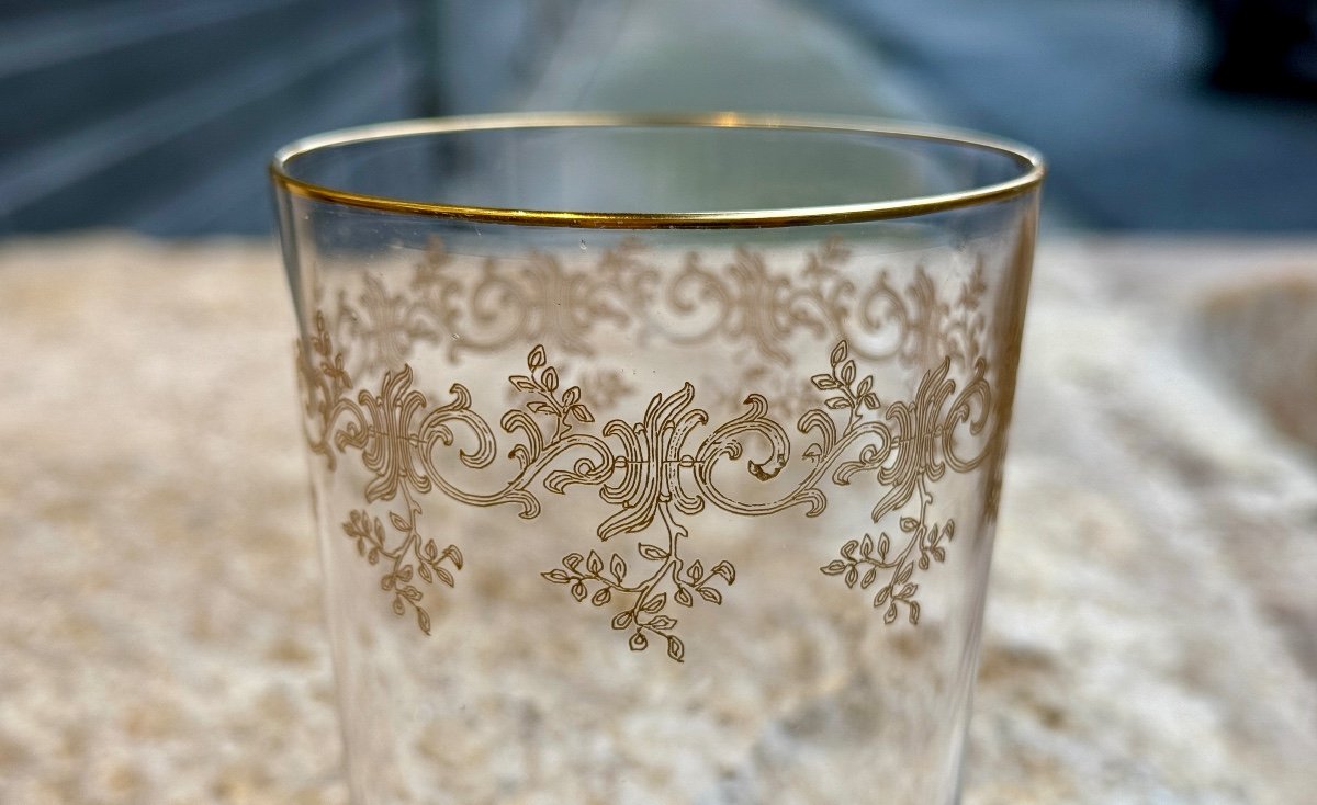 Cristallerie Baccarat - Suite De Sept Verres à Orangeade Modèle « récamier » - Haut. : 11,7 Cm.-photo-1