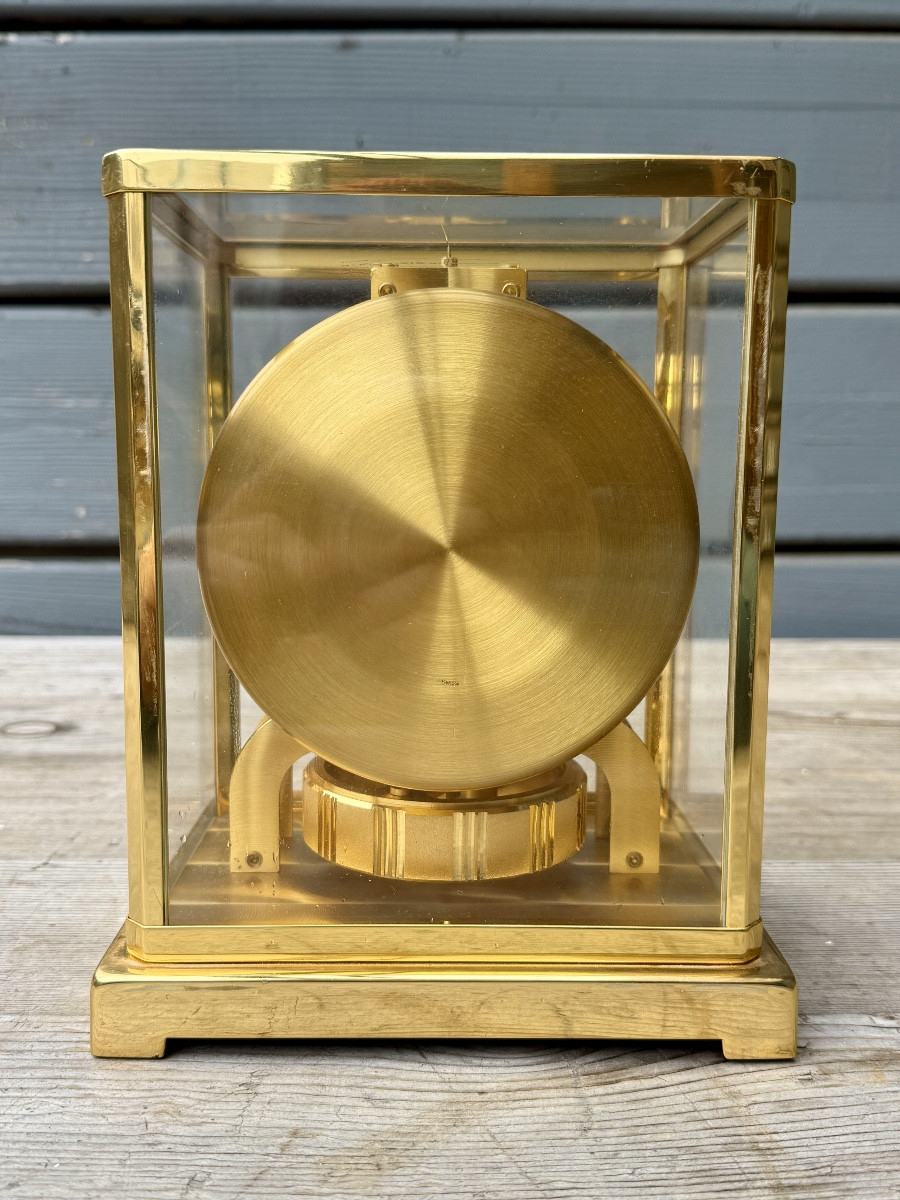 Jaeger Lecoultre - Cage Clock, Atmos Model, In Gilded Brass, Very Good Condition - H: 22.3 Cm. -photo-4