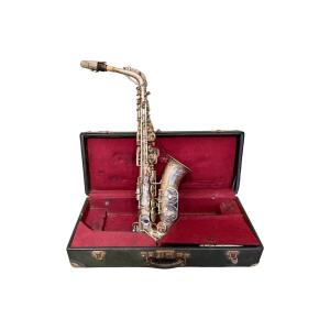 J.gras - Alto Saxophone In Silver Metal, Liberator Model, In Its Original Suitcase. 