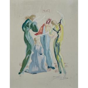 Salvador Dali (1904-1989), La Danse, 1963, Lithographie Numérotée Et Signée - Haut. 60 Cm.