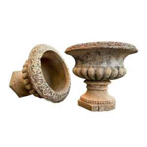 Important Pair Of Medici Terracotta Vases - Diam.: 55 Cm. 