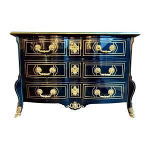 Commode Mazarine Dans Le Gout De La Maison Jansen De Style Louis XIV - Larg. 122,5 Cm. 