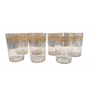 Baccarat Crystal - Set Of Seven Orangeade Glasses, “récamier” Model - Height: 11.7 Cm.