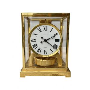 Jaeger Lecoultre - Cage Clock, Atmos Model, In Gilded Brass, Very Good Condition - H: 22.3 Cm. 