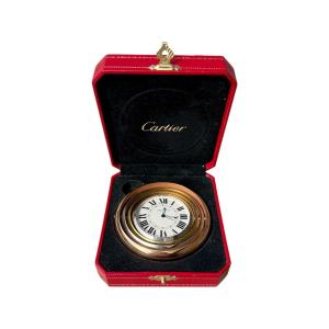 CARTIER - Pendulette de voyage modèle Trinity, dans son écrin d'origine, très bon état. 