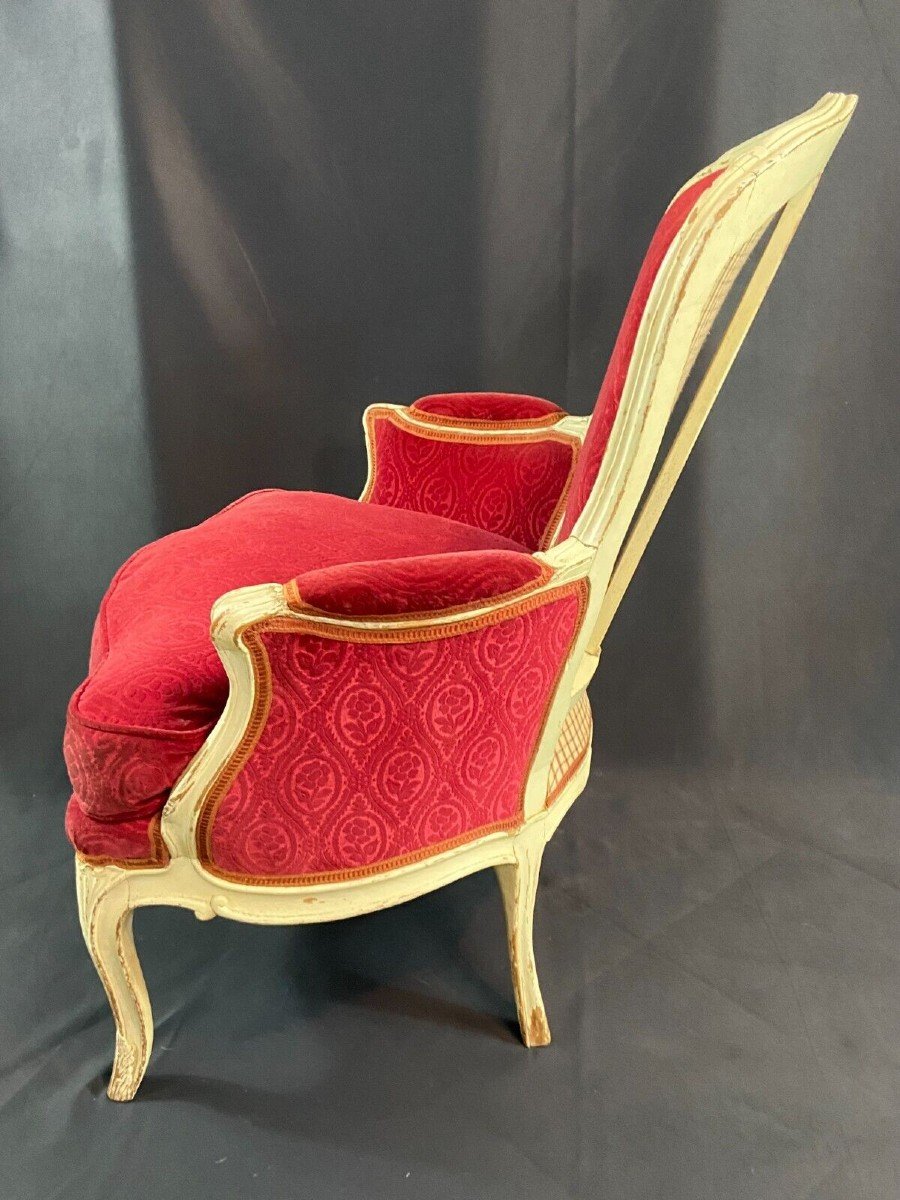 Louis XV Bergère Armchair, 18th Century-photo-3