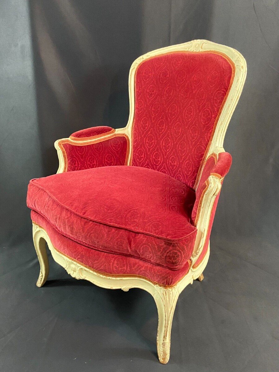 Louis XV Bergère Armchair, 18th Century-photo-4