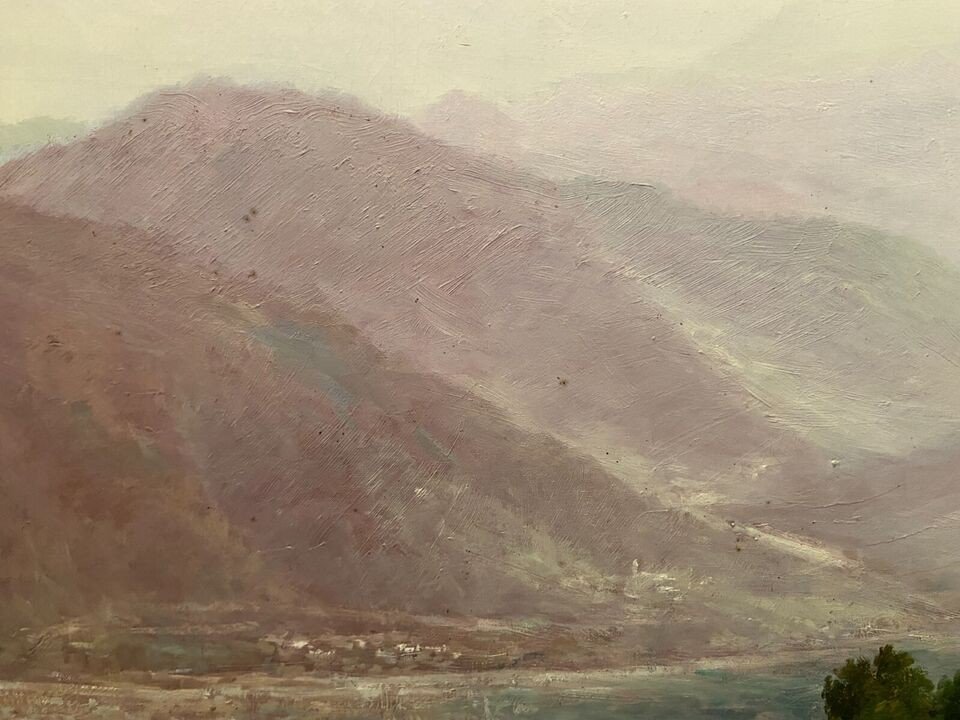 Painting Francesco Felippini 1853-1895 View Route Grande Corniche Nice Menton-photo-4