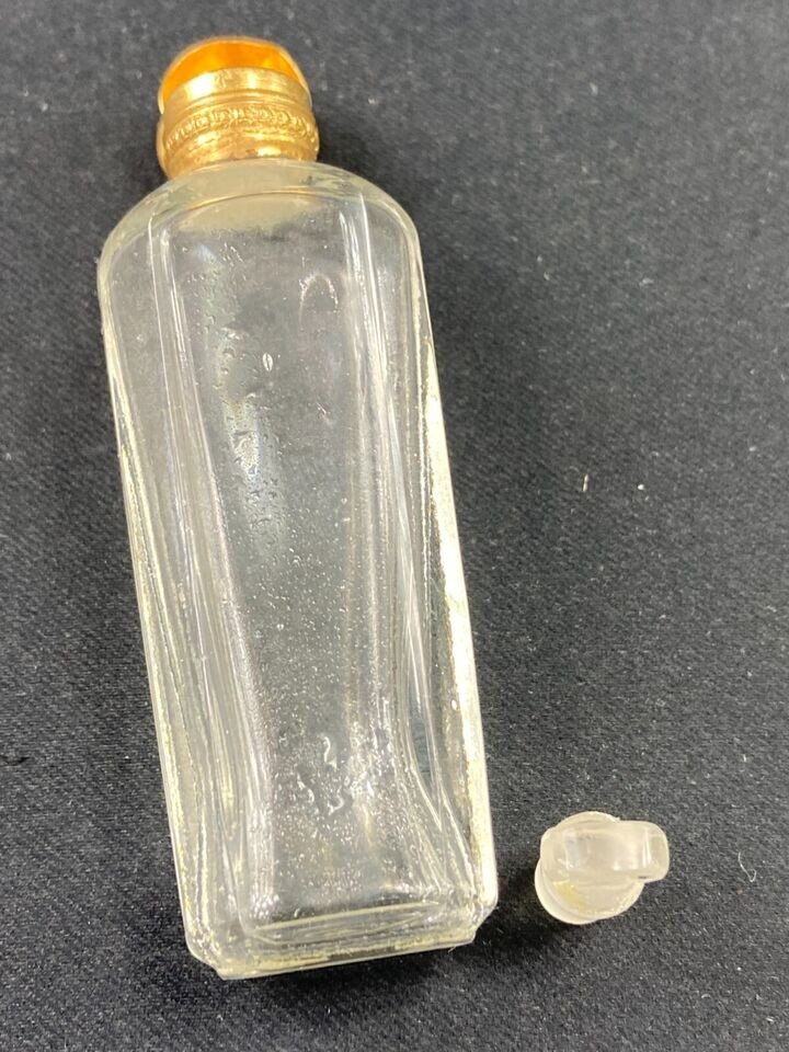 Salt Bottle In Crystal And Golden Metal 19th Century Napoleon III-photo-2