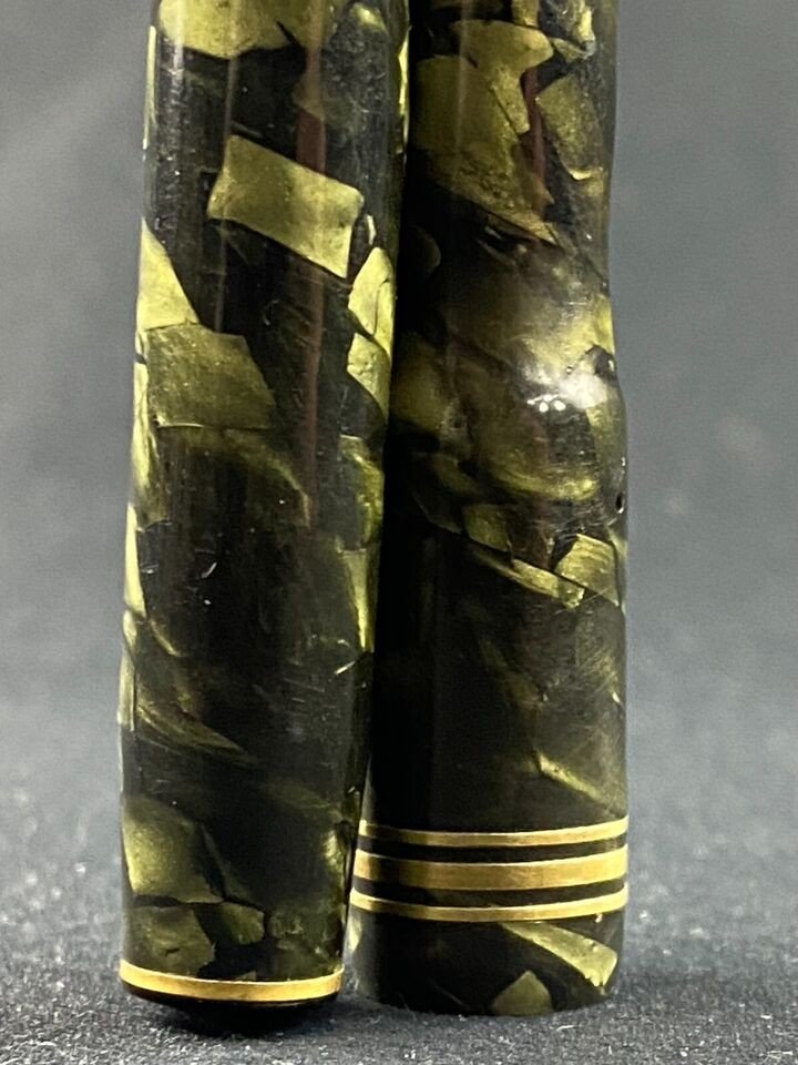 Vintage 1940 Marbled Green Fountain Pen Unic Mondial-photo-3