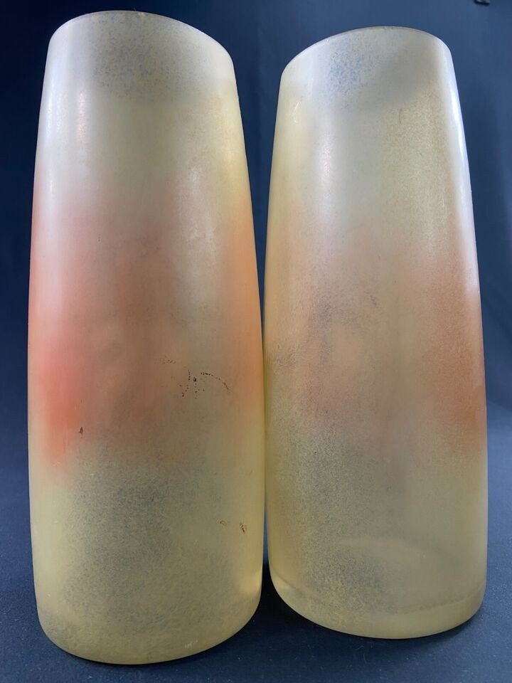 Pair Of Enameled Glass Vases With Storks Signed Jem Joseph Mure Student Of Legras-photo-3