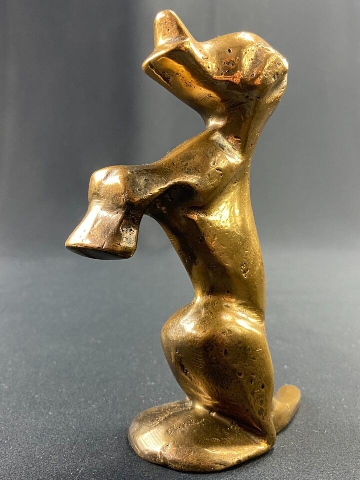 Subject Sculpted With A Dog In Bronze Signed Yves Lohé-photo-2