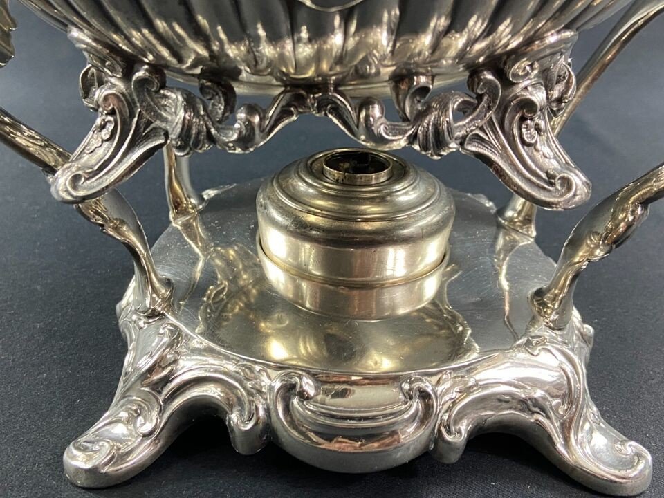 Samovar In English Silver Metal Signed Shaw & Fisher-photo-1
