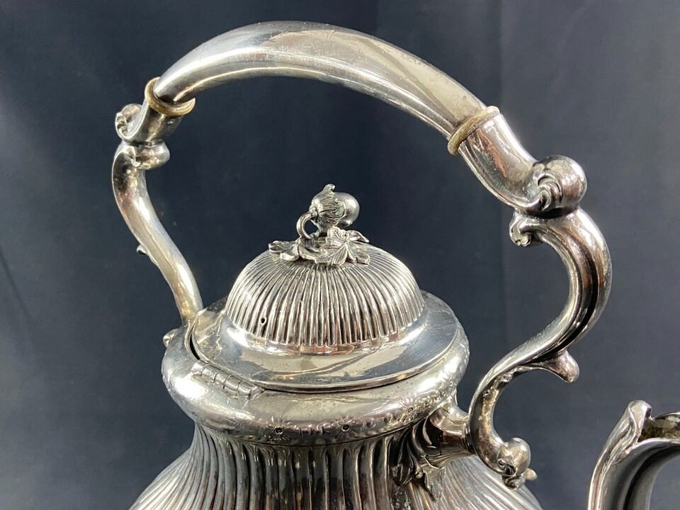 Samovar In English Silver Metal Signed Shaw & Fisher-photo-4