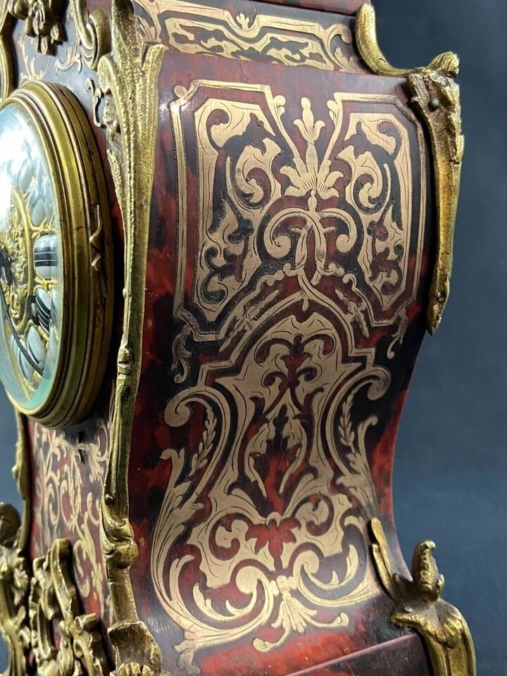 Boulle Style Cartel Clock, 19th Century Napoleon III-photo-7