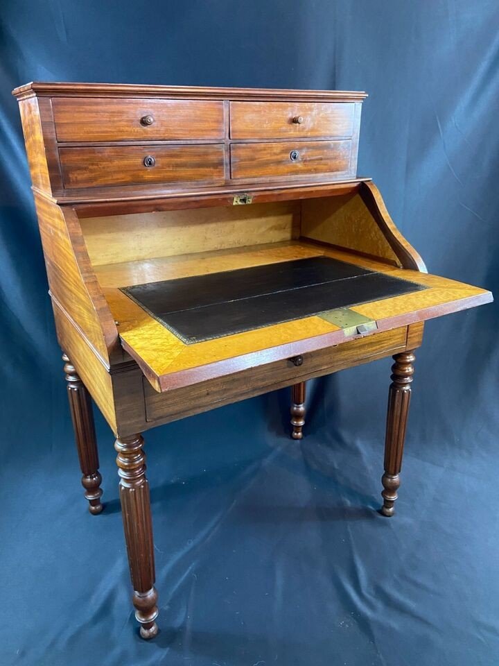 Bureau De Dame Bonheur Du Jour Secrétaire En Acajou XIXe 1830 Louis-philippe-photo-3