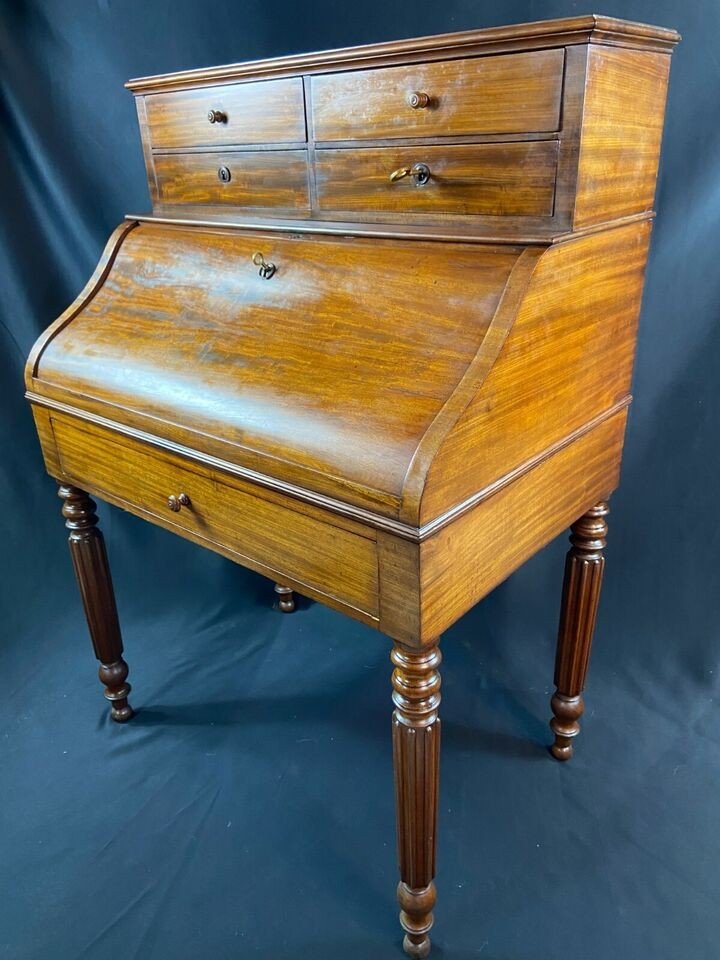 Bureau De Dame Bonheur Du Jour Secrétaire En Acajou XIXe 1830 Louis-philippe-photo-6