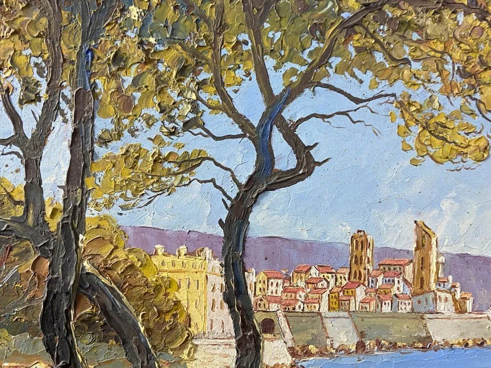 Tableau Signé Xavier Sager 1881-1969 Vue De Nice Paire Possible-photo-2