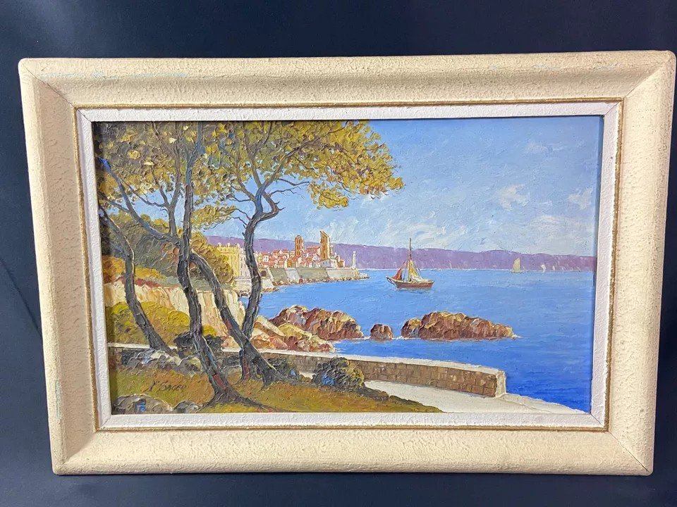 Tableau Signé Xavier Sager 1881-1969 Vue De Nice Paire Possible-photo-7