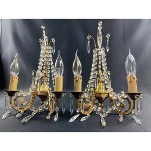 Pair Of Louis XVI Style Bronze Tassel Wall Lights