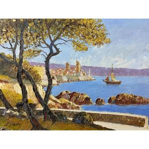 Tableau Signé Xavier Sager 1881-1969 Vue De Nice Paire Possible