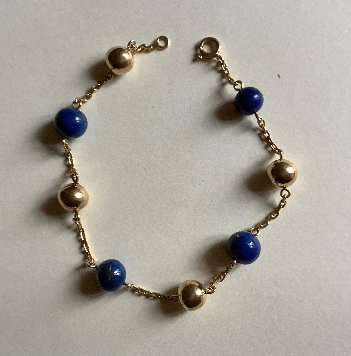 Bracelet Lapis Et Or