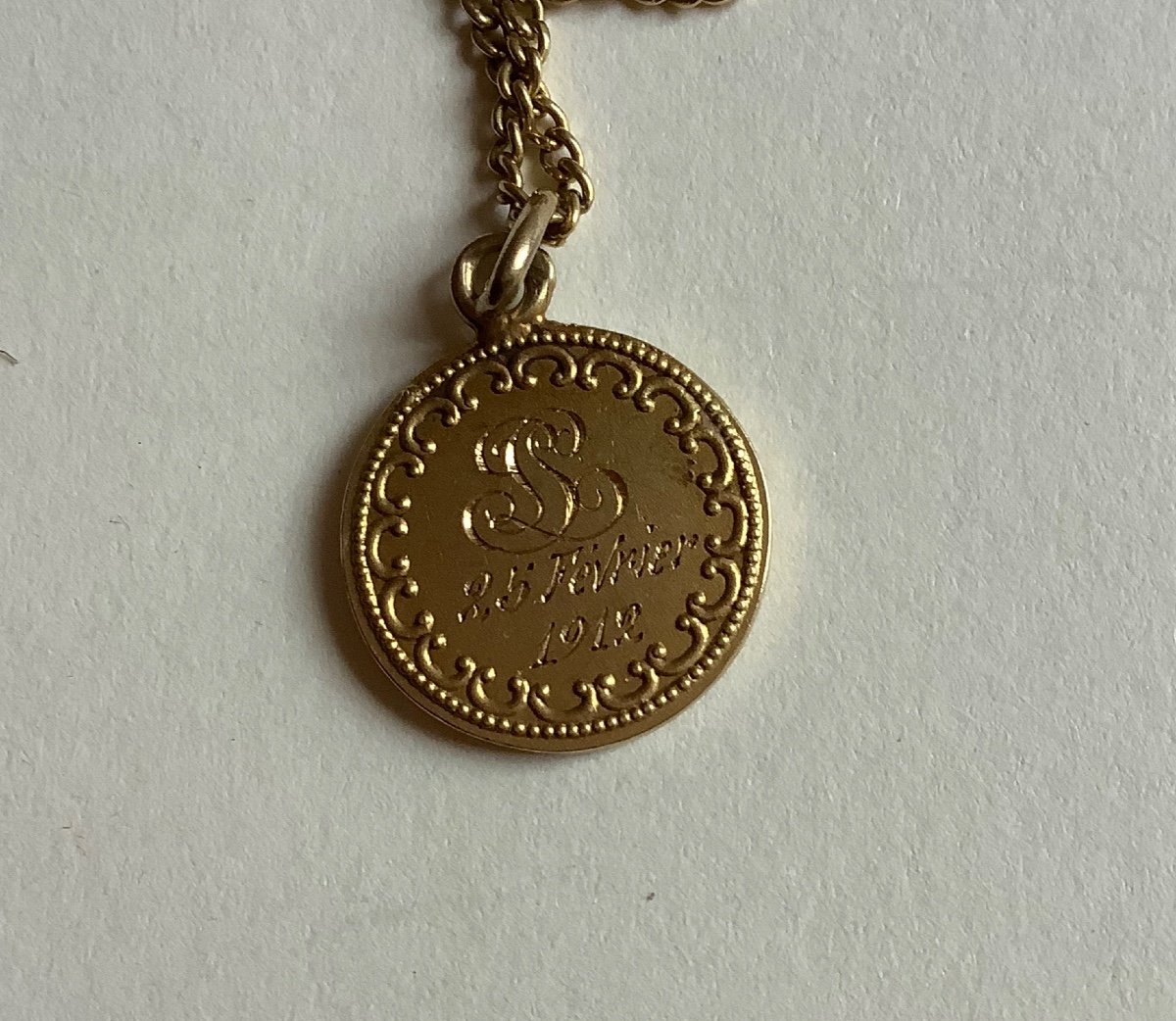  Médaille De baptême avec chaine-photo-2