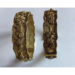 Pair Of Vermeil Filigree Bracelets