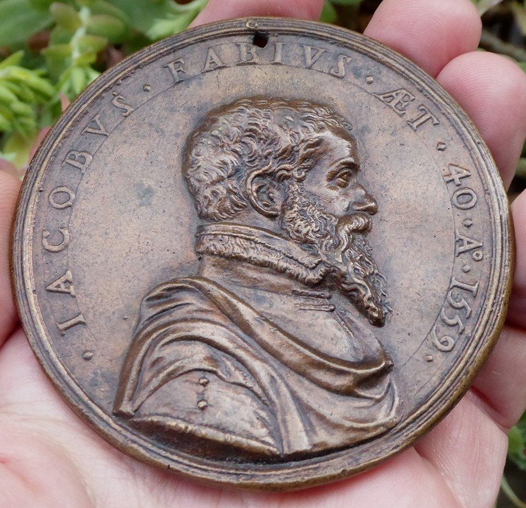 Rare Médaille Par Steven Van Herwijck - 1559 - Au Revers Rare Plaquette Isaac Bénissant Jacob-photo-1