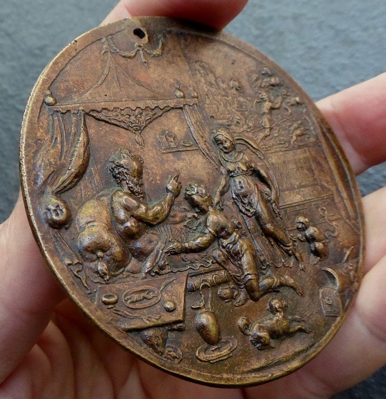 Rare Médaille Par Steven Van Herwijck - 1559 - Au Revers Rare Plaquette Isaac Bénissant Jacob-photo-5