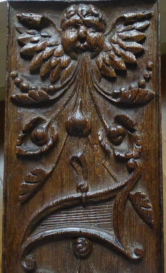 Panneau renaissance en chêne sculpté - XVIe siècle-photo-4